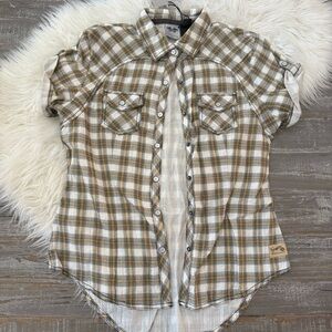 Harley-Davidson Short Sleeve Plaid Button Pearl Snap NWT